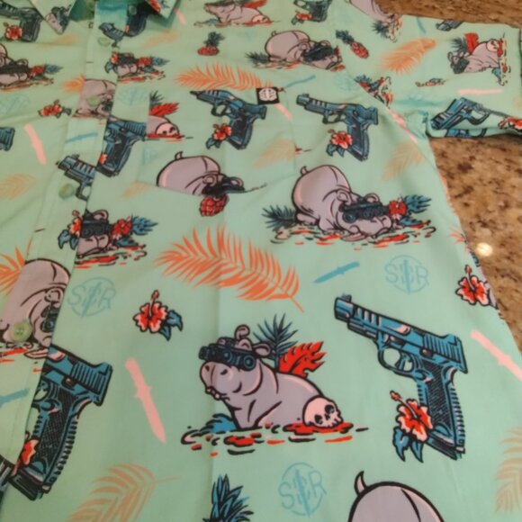 Nine Line x Sheepdog Response Hippo Hawaiian Shirt Size XL - Picture 4 of 8
